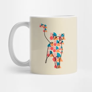 Geometric cat, basic shapes design Mug